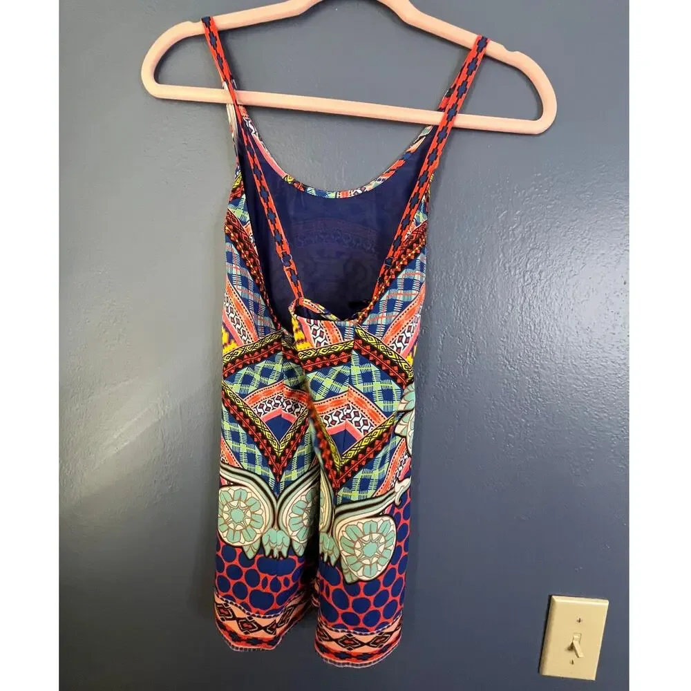 Hale Bob Geometric Criss Cross Back tank top multicolor 100% Polyester XS NWT